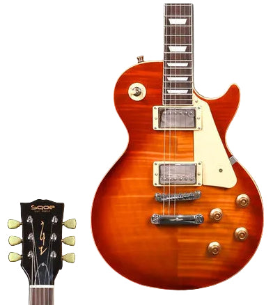 SQOE SELP220 Flame Mahogany Les Paul HH Electric Guitar Rosewood Fretboard | Zoso Music Sdn Bhd 