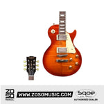 SQOE SELP220 Flame Mahogany Les Paul HH Electric Guitar Rosewood Fretboard | Zoso Music Sdn Bhd