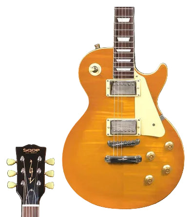 SQOE SELP220 Flame Mahogany Les Paul HH Electric Guitar Rosewood Fretboard | Zoso Music Sdn Bhd 