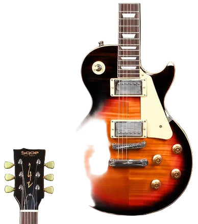 SQOE SELP220 Flame Mahogany Les Paul HH Electric Guitar Rosewood Fretboard | Zoso Music Sdn Bhd