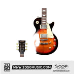 SQOE SELP220 Flame Mahogany Les Paul HH Electric Guitar Rosewood Fretboard | Zoso Music Sdn Bhd