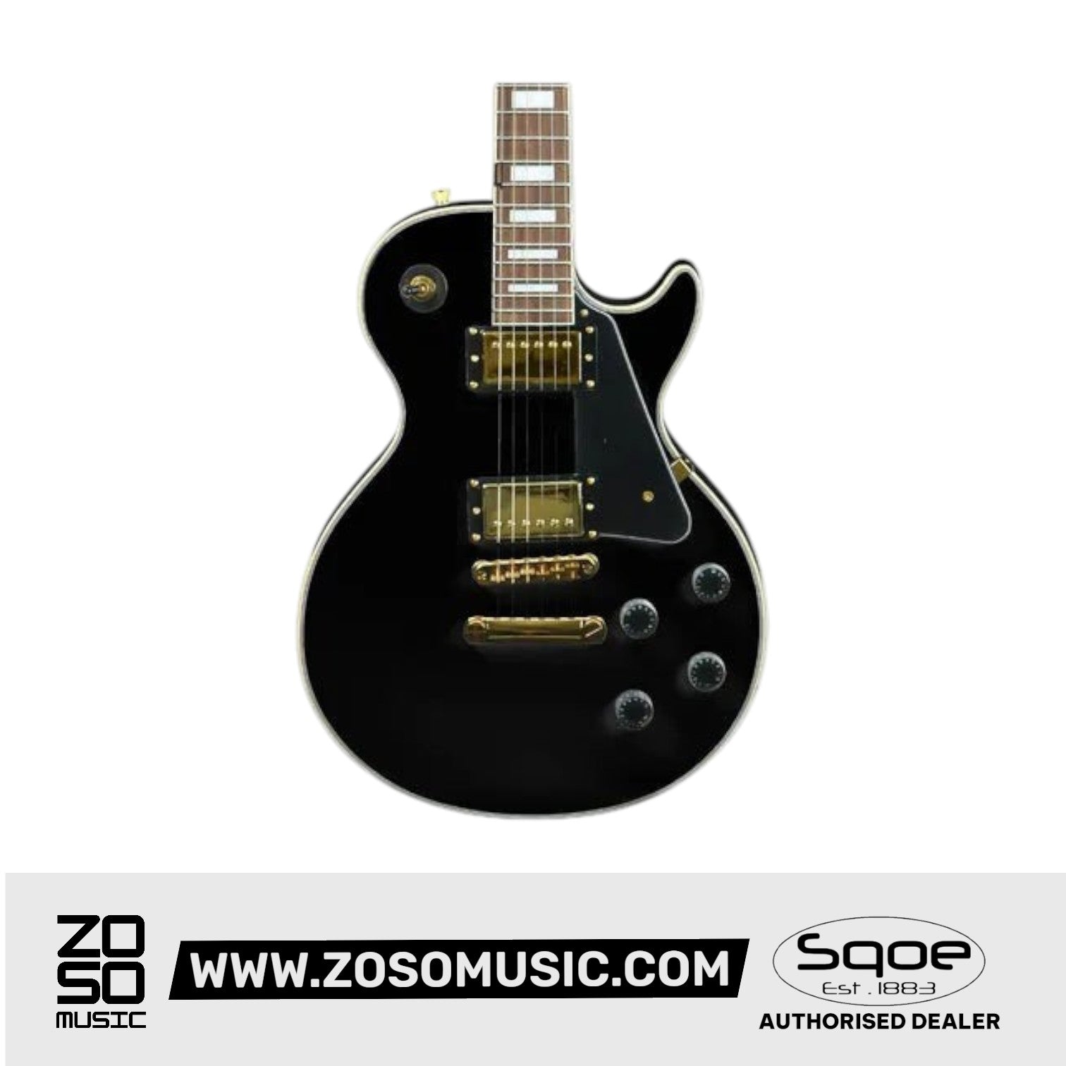SQOE SELP300 Custom Les Paul HH Electric Guitar with Rosewood Fretboard with SQOE HARD CASE