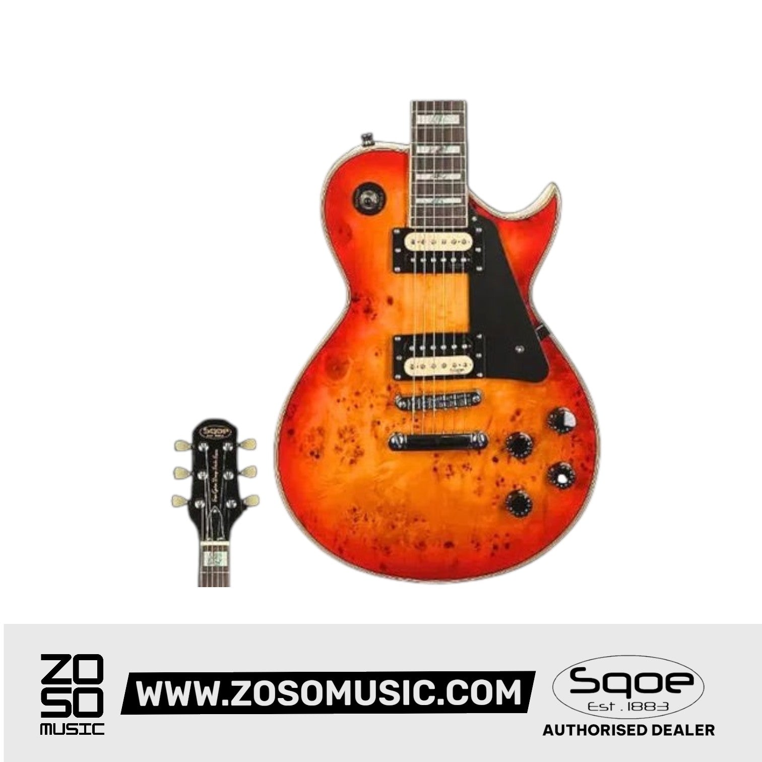 SQOE SELP500 Les Paul HH Electric Guitar with Rosewood Fretboard