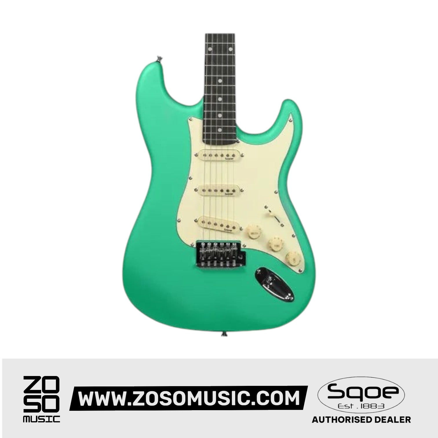 SQOE SEST202 Stratocaster Body SSS Electric Guitar , Rosewood Fretboard