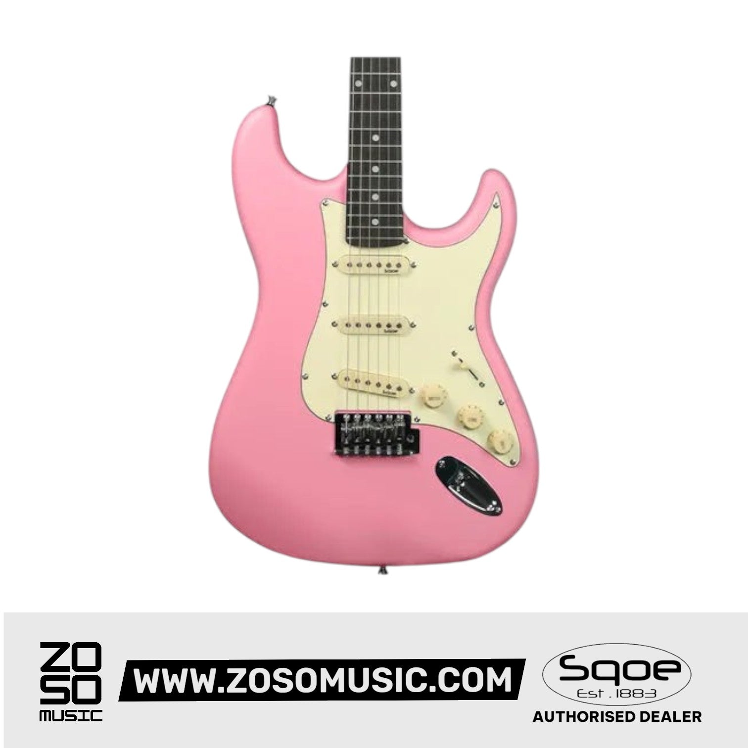 SQOE SEST202 Stratocaster Body SSS Electric Guitar , Rosewood Fretboard