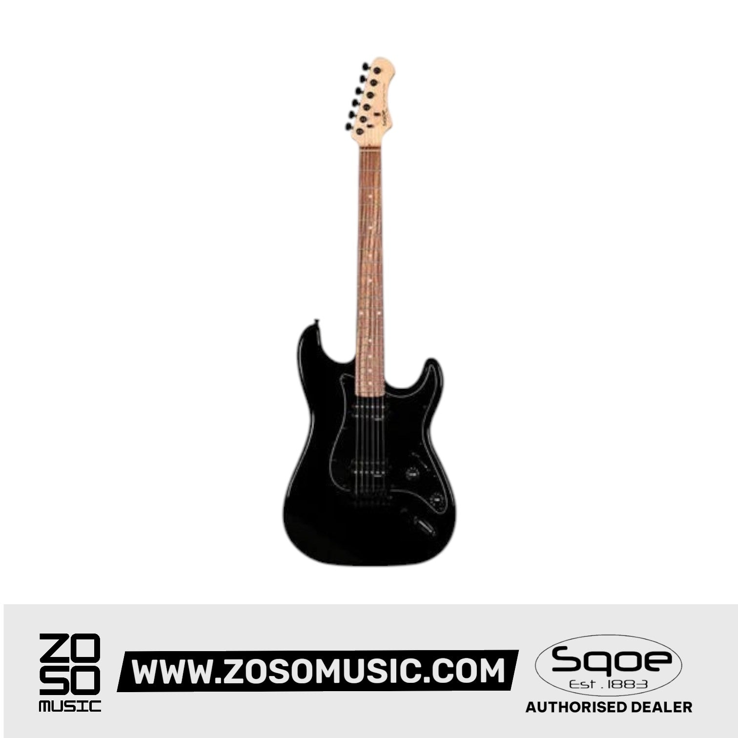 SQOE SEST210 Super Stratocaster Body HH Electric Guitar Rosewood Fretboard