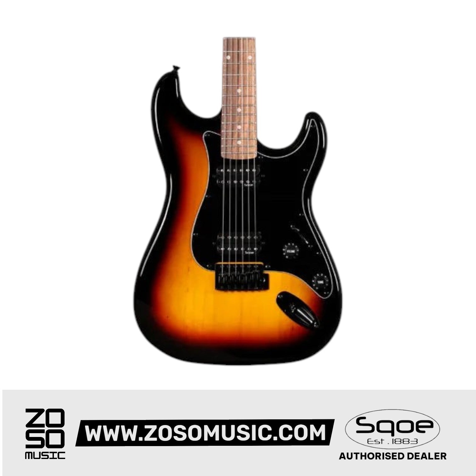 SQOE SEST210 Super Stratocaster Body HH Electric Guitar Rosewood Fretboard
