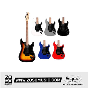 SQOE SEST210 Super Stratocaster Body HH Electric Guitar Rosewood Fretboard | Zoso Music Sdn Bhd