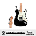 SQOE SEST600 Stratocaster Body HSS Electric Guitar, Roasted Maple Fretboard