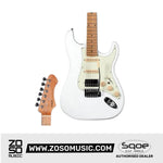 SQOE SEST600 Stratocaster Body HSS Electric Guitar, Roasted Maple Fretboard