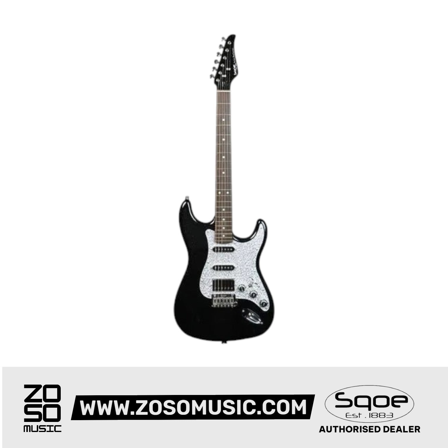 SQOE SEST700, Glitter Super Stratocaster HSS Electric Guitar with Alter Switch