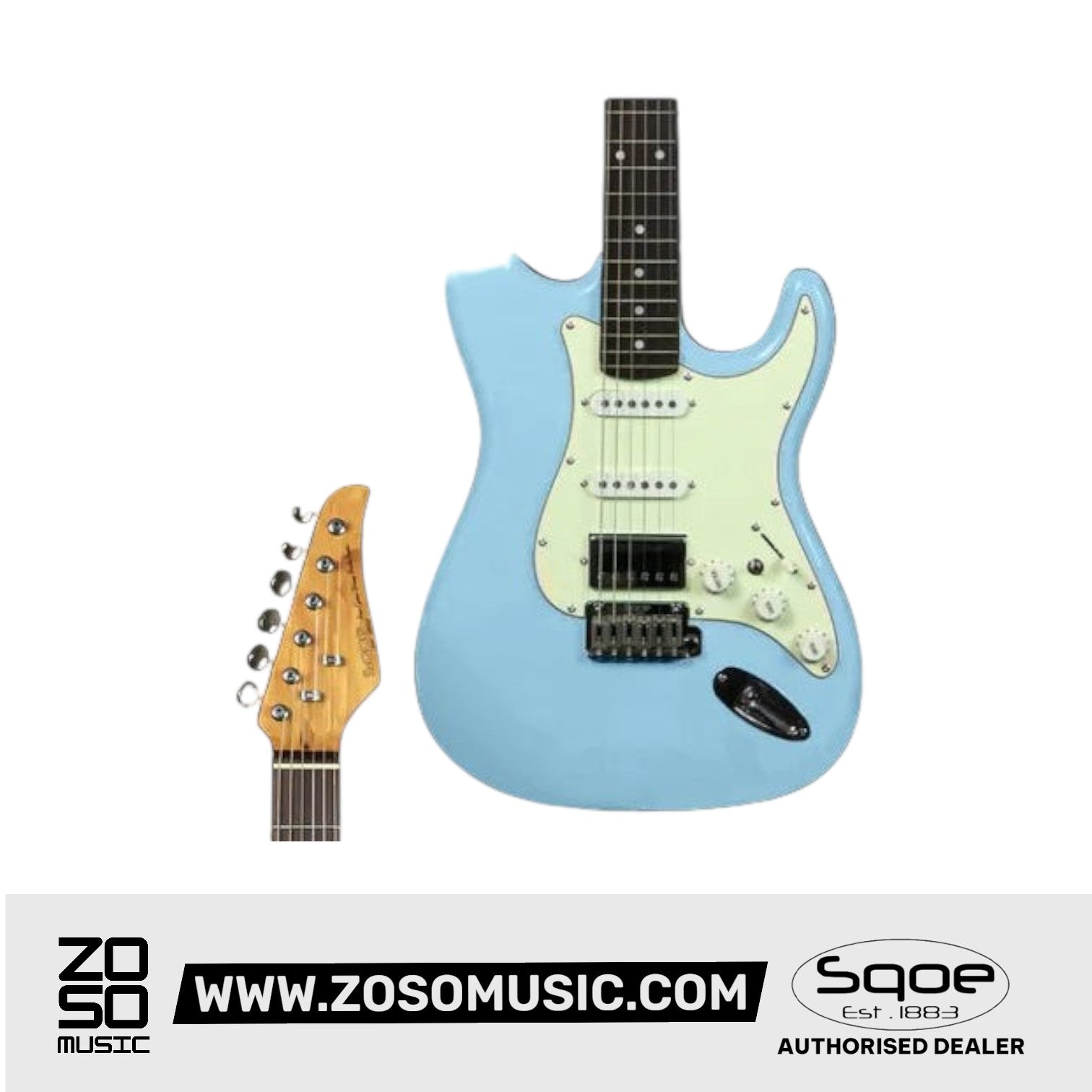 SQOE SEST700 Super Stratocaster HSS Electric Guitar with Alter Switch