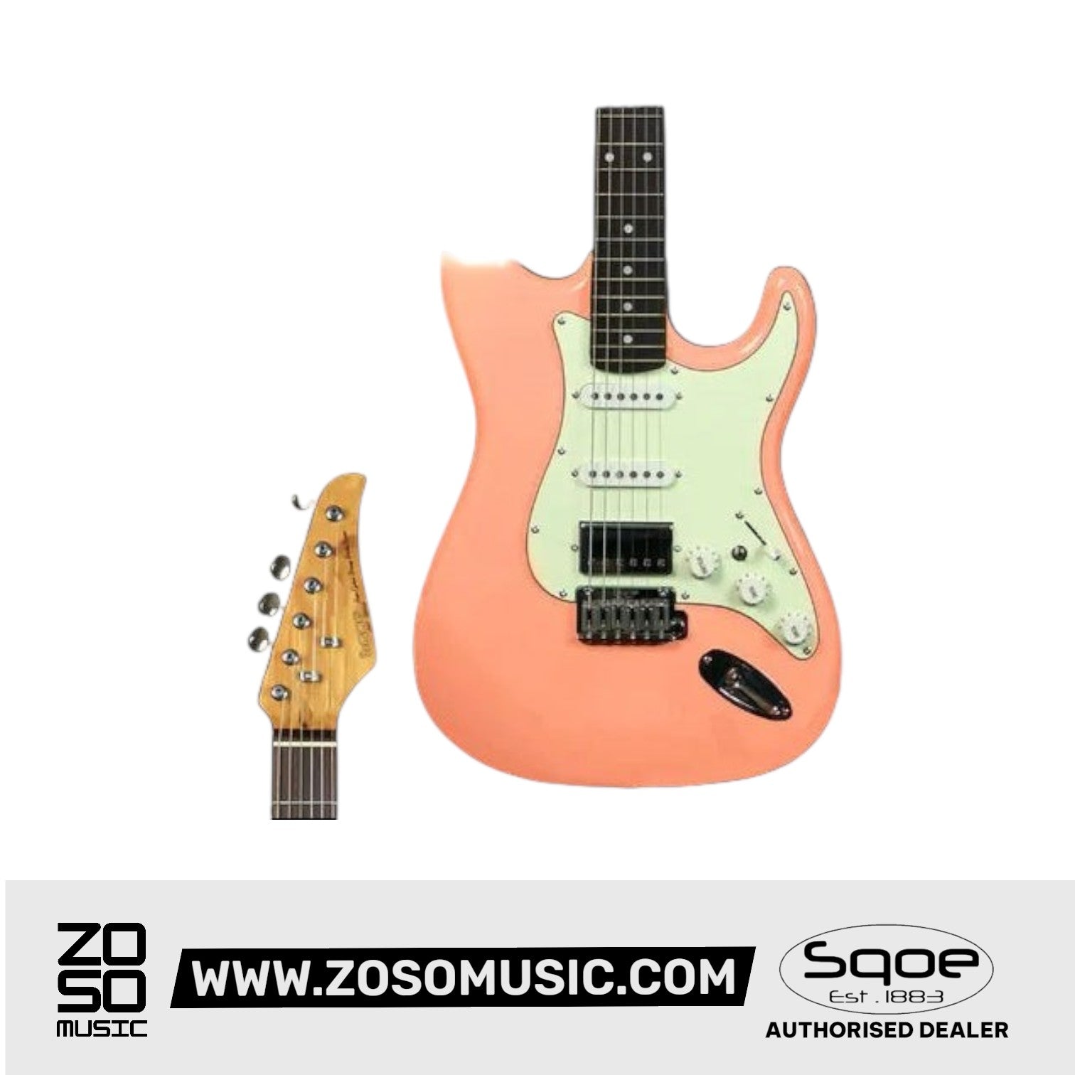 SQOE SEST700 Super Stratocaster HSS Electric Guitar with Alter Switch