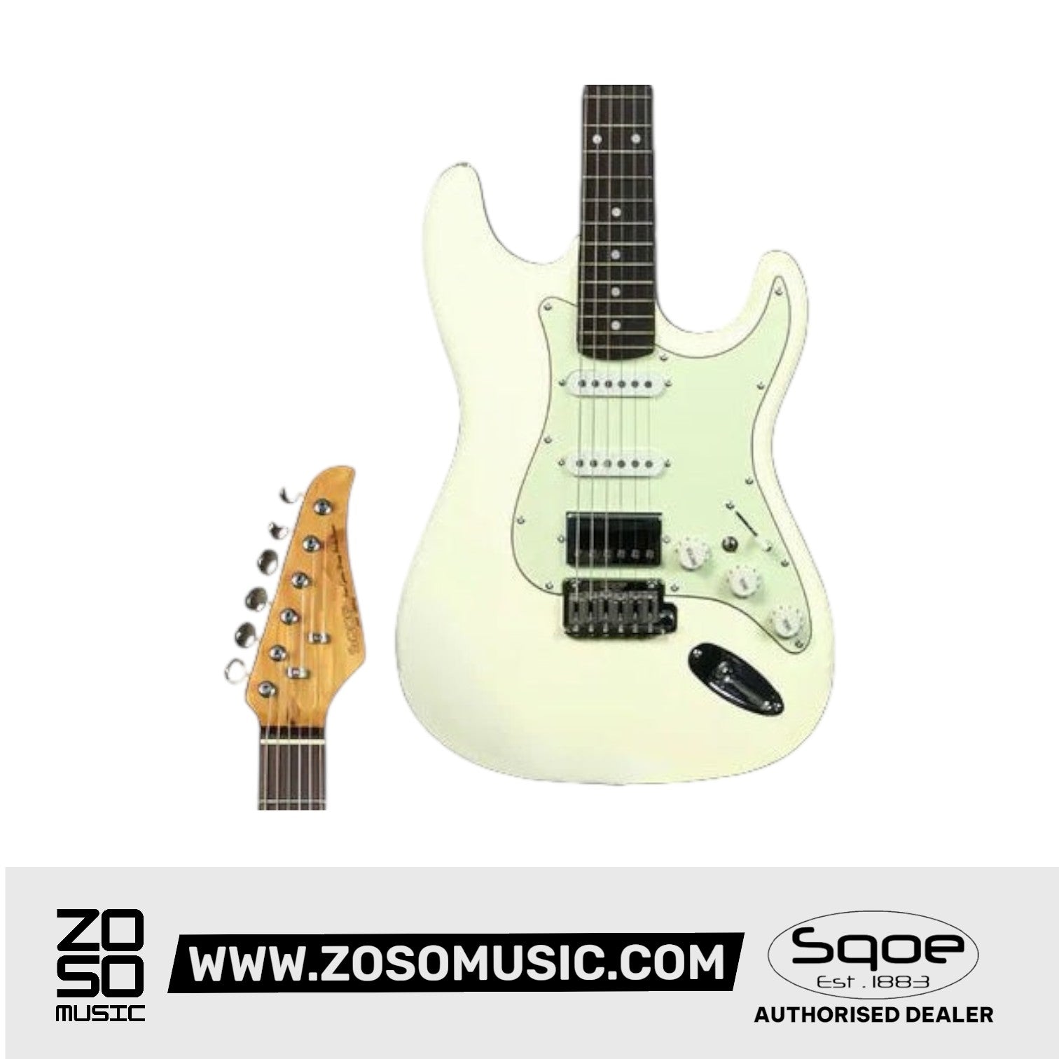 SQOE SEST700 Super Stratocaster HSS Electric Guitar with Alter Switch