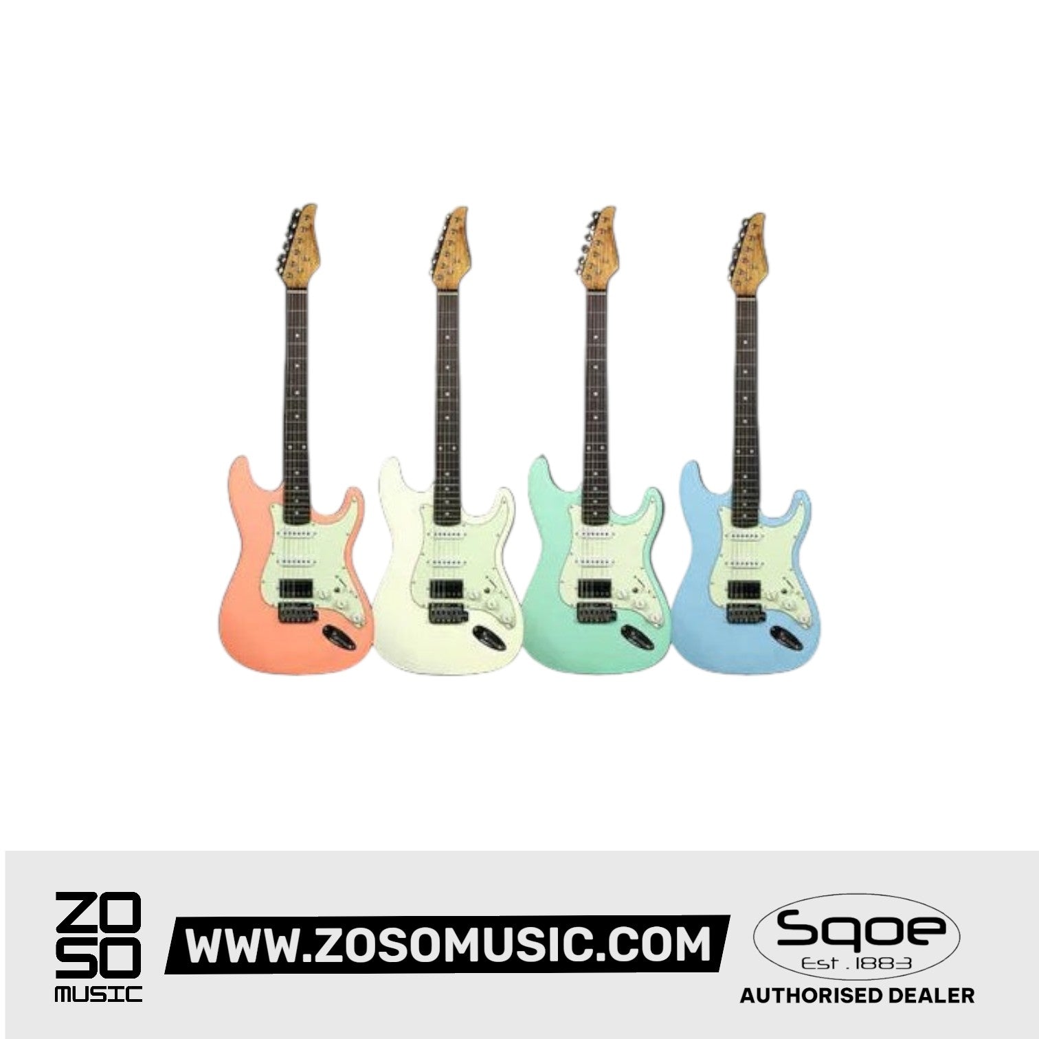 SQOE SEST700 Super Stratocaster HSS Electric Guitar with Alter Switch | Zoso Music Sdn Bhd