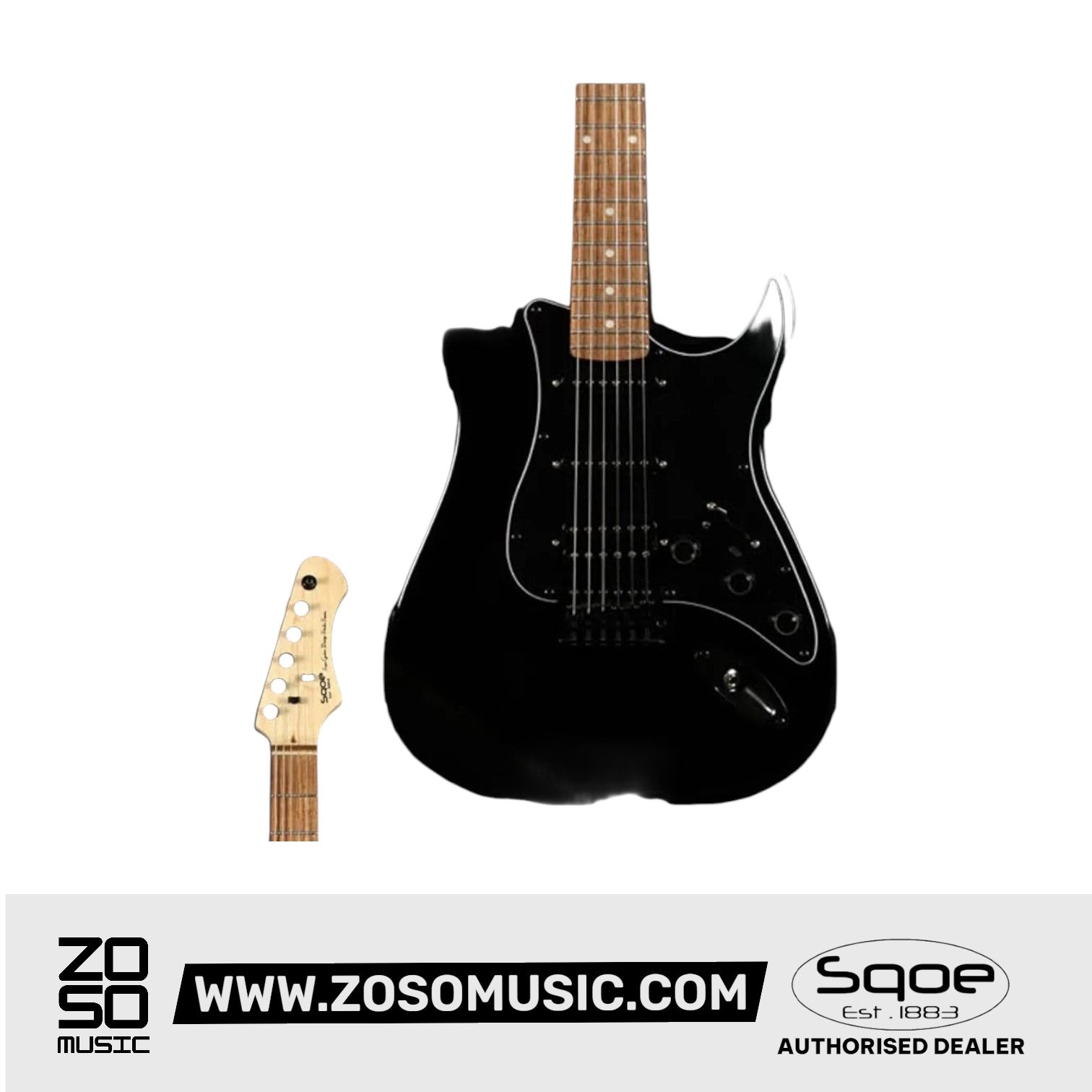 SQOE SEST810 HSS Roasted Maple Smart Electric Guitar