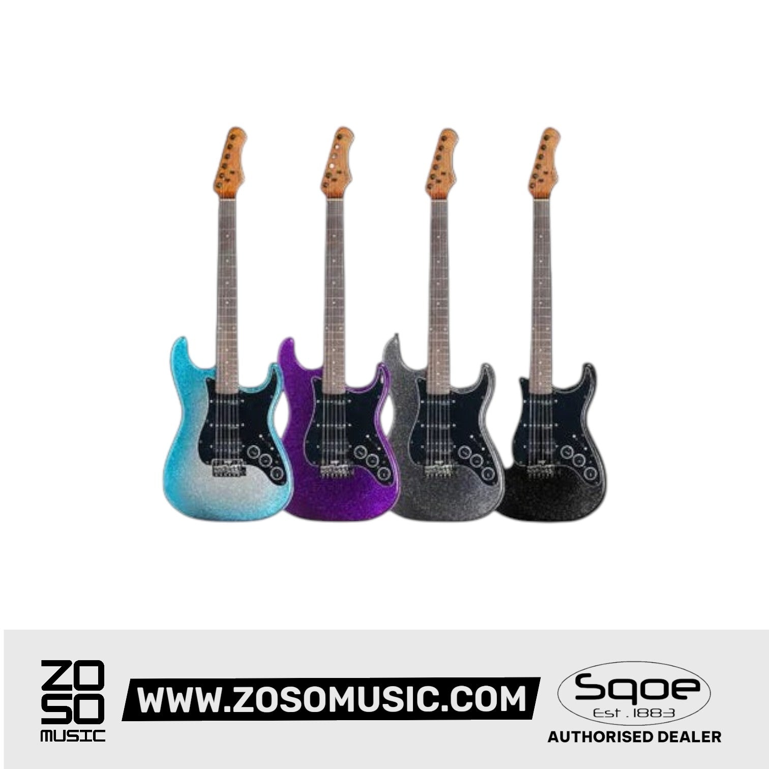 SQOE SEST880 HSS Roasted Maple Smart Electric Guitar | Zoso Music Sdn Bhd