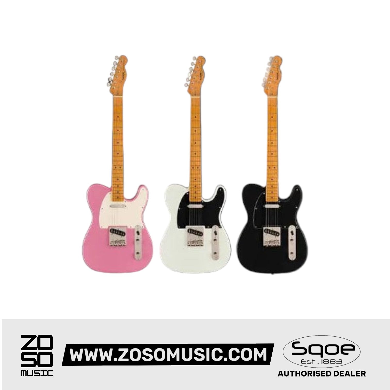 SQOE SETL250 Telecaster Body Electric Guitar with Maple FB | Zoso Music Sdn Bhd