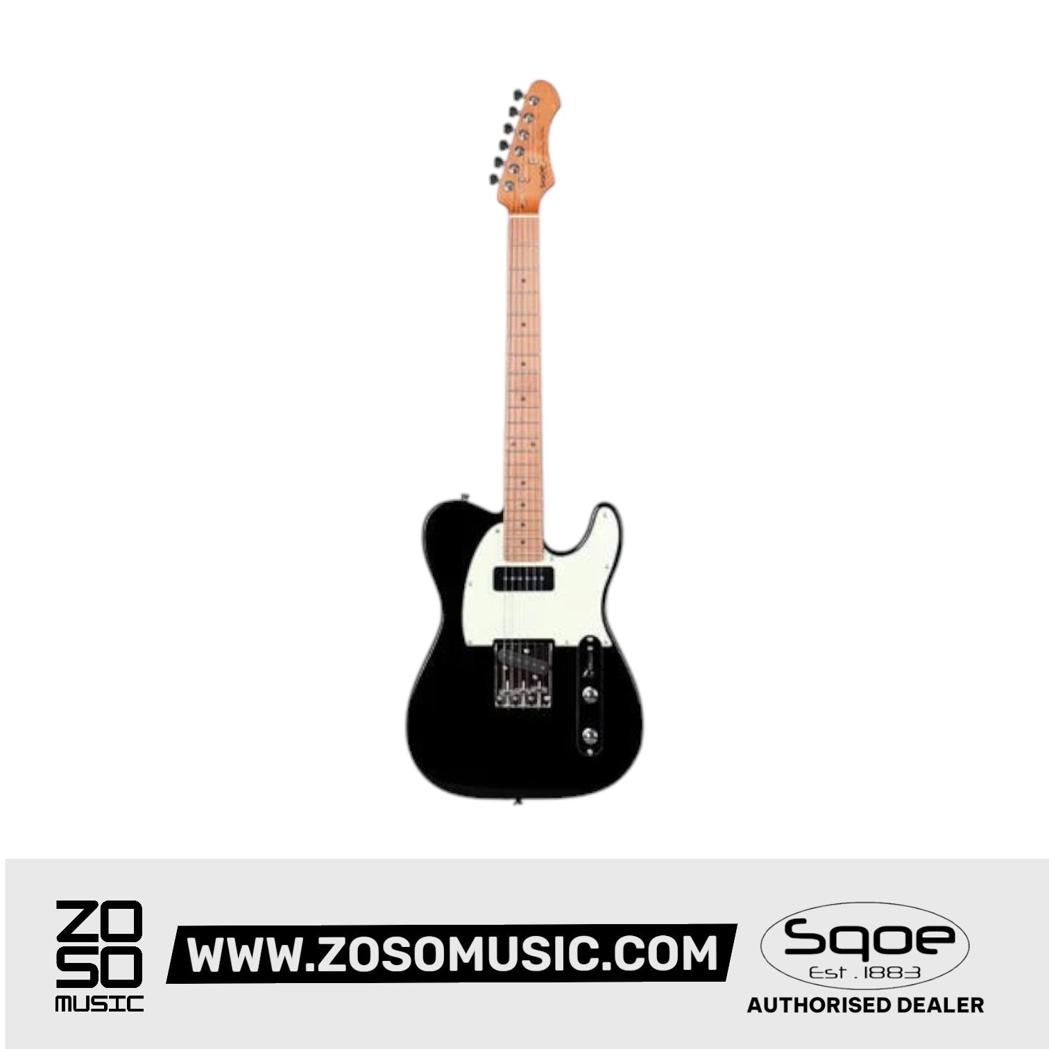 SQOE SETL400 Telecaster Body SS Electric Guitar Roasted Maple Fretboard