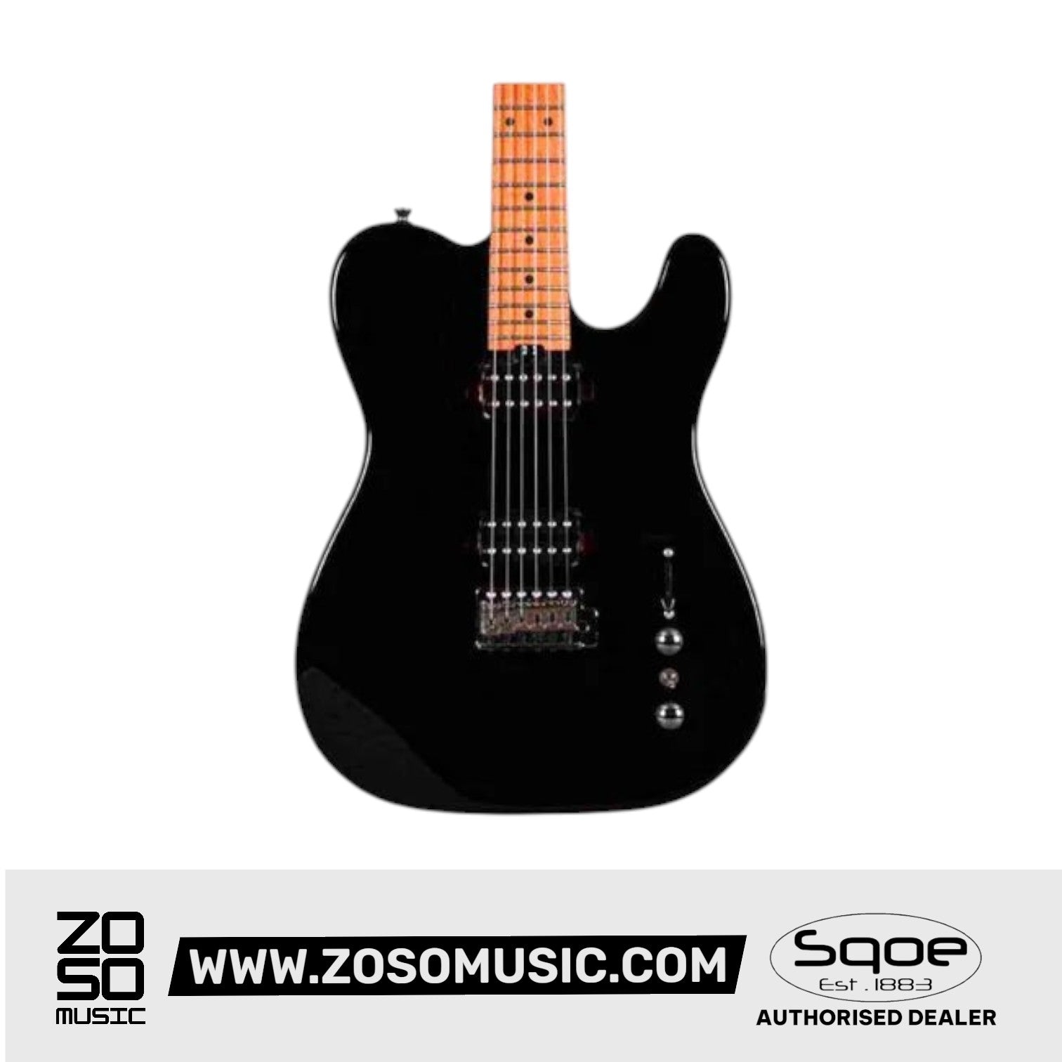SQOE SETL450 HH Canadian Roasted Maple Fretboard Telecaster with Tremolo Electric Guitar