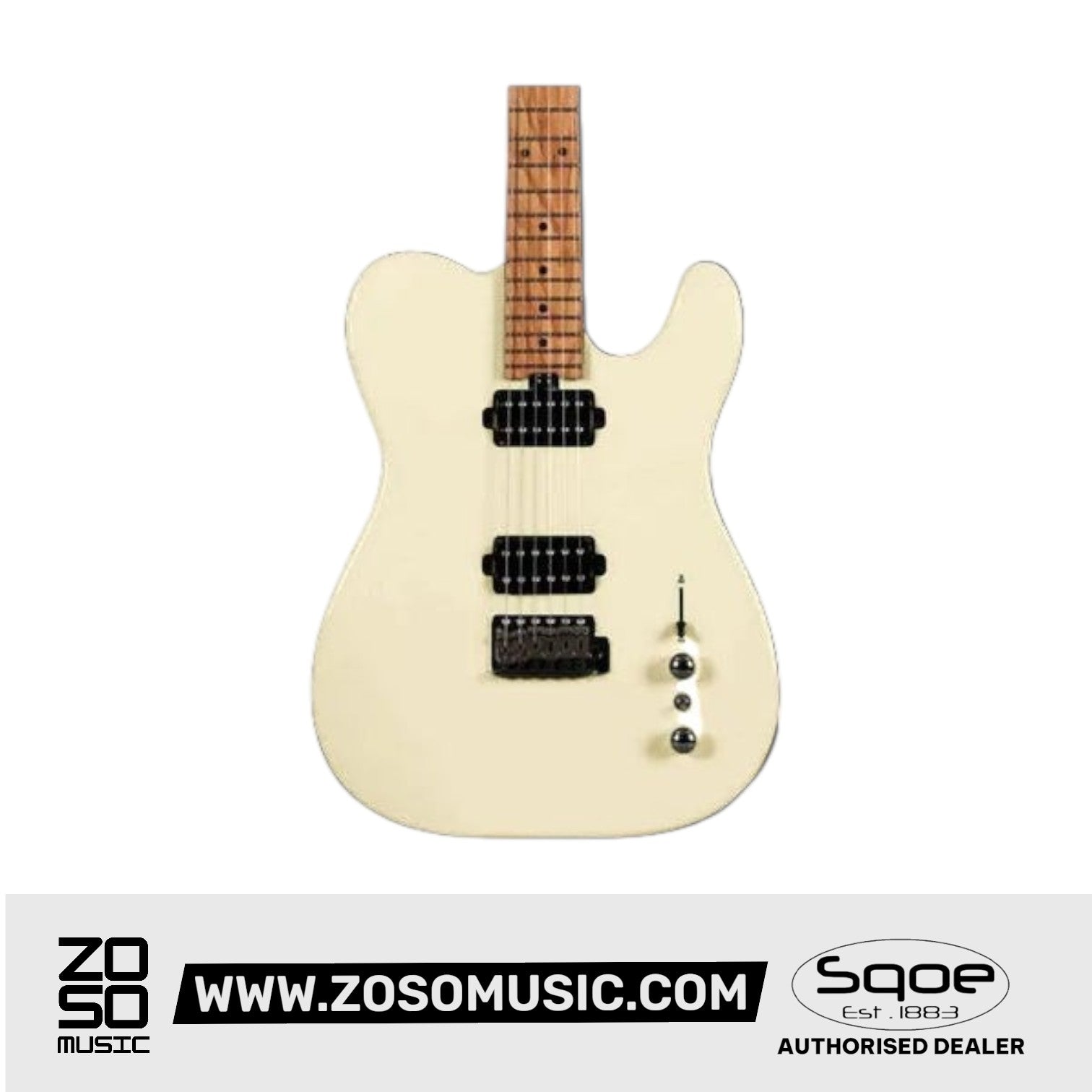 SQOE SETL450 HH Canadian Roasted Maple Fretboard Telecaster with Tremolo Electric Guitar