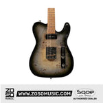 SQOE SETL550 Burl Mahogany with Roasted Maple Fretboard Telecaster Electric Guitar