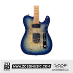 SQOE SETL550 Burl Mahogany with Roasted Maple Fretboard Telecaster Electric Guitar