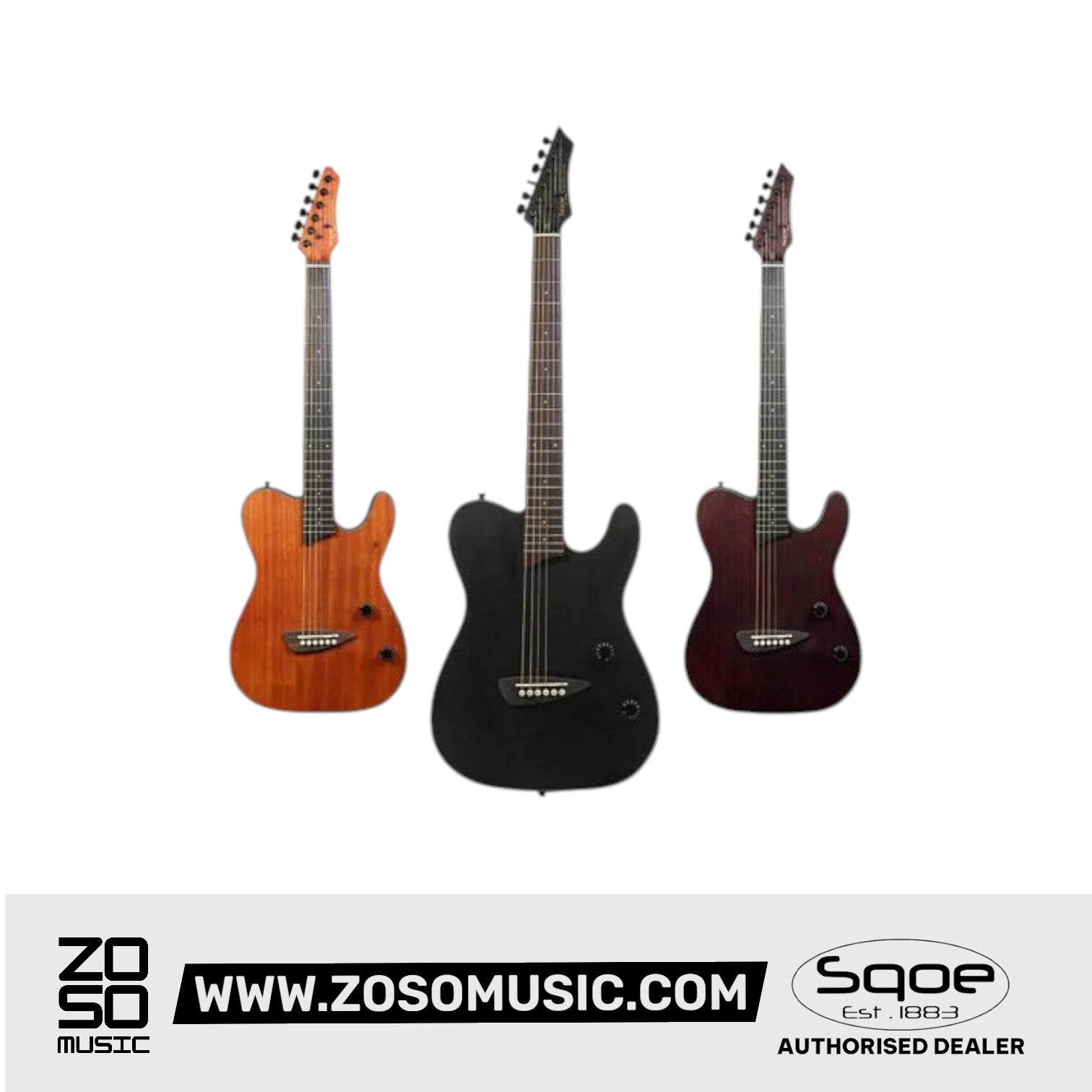 SQOE SETL800 Electroacoustic Silent Steel String Mahogany Guitar | Zoso Music Sdn Bhd