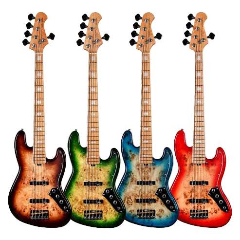 SQOE SJB750 Roasted Maple Series 5 string Jazz Bass Guitar | Zoso Music Sdn Bhd