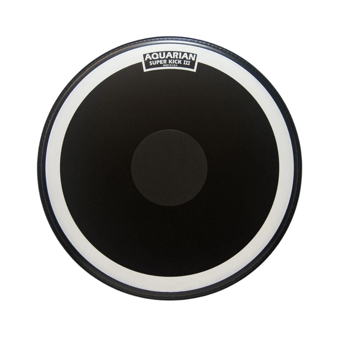 Aquarian SKIII-BK Super Kick III Texture Coated with Power Dot Black 1ply 10mil Bass Drum Head | Zoso Music Sdn Bhd