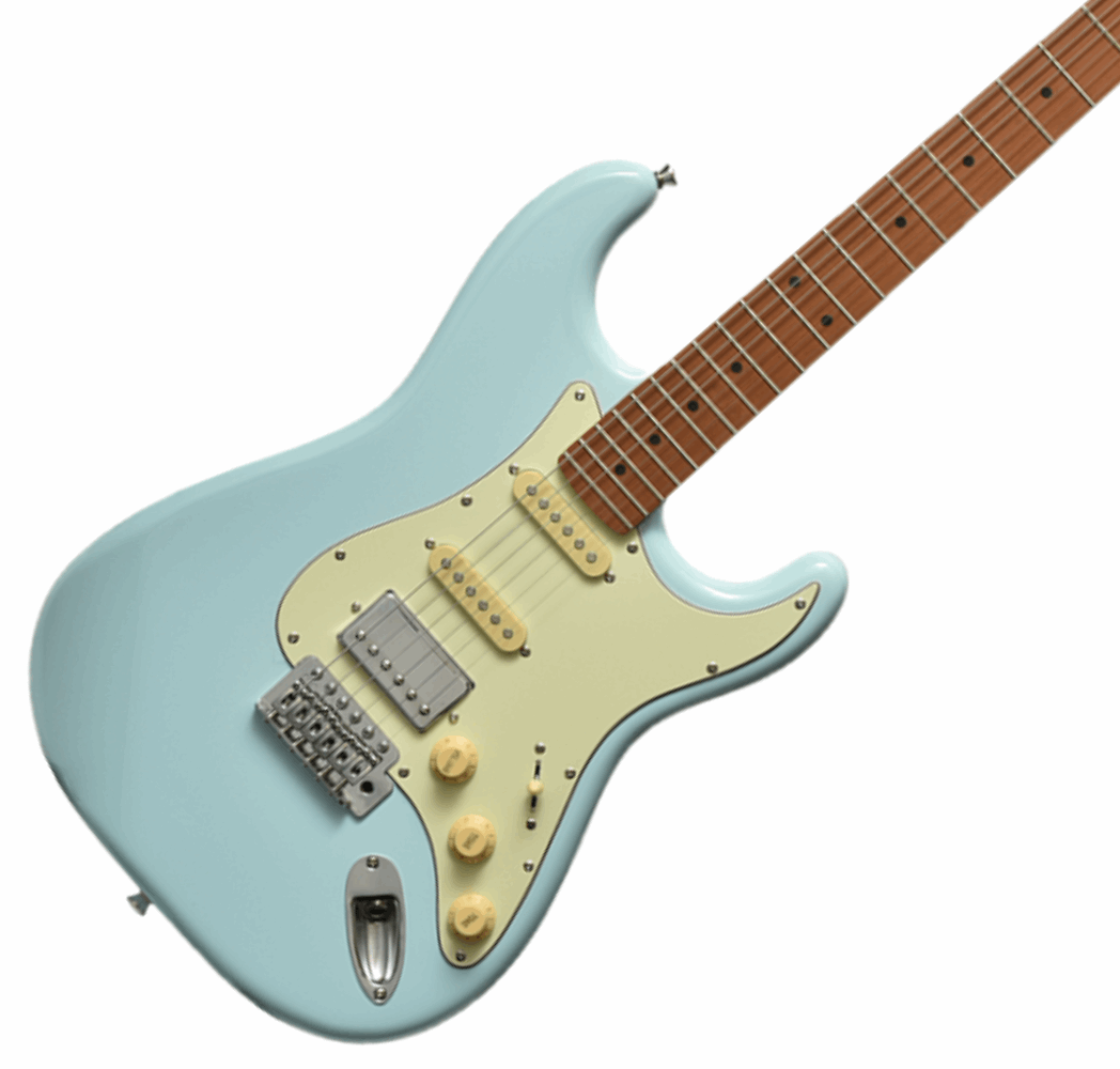 Bacchus Bst-2-rsm/m-ptlsob Universe Series Roasted Maple Electric Guitar, Pastel Sonic Blue With Bag