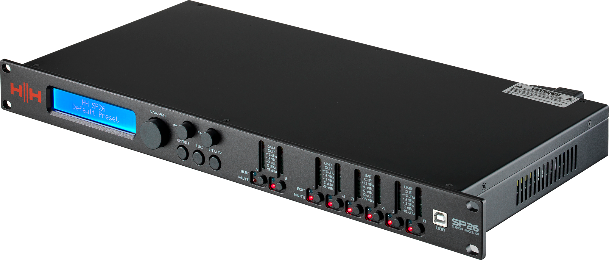 HH Electronics SP26 2-In/6-Out Digital Signal Processor |  HH ELECTRONICS |  POWER AMPLIFIER |  Zoso Music