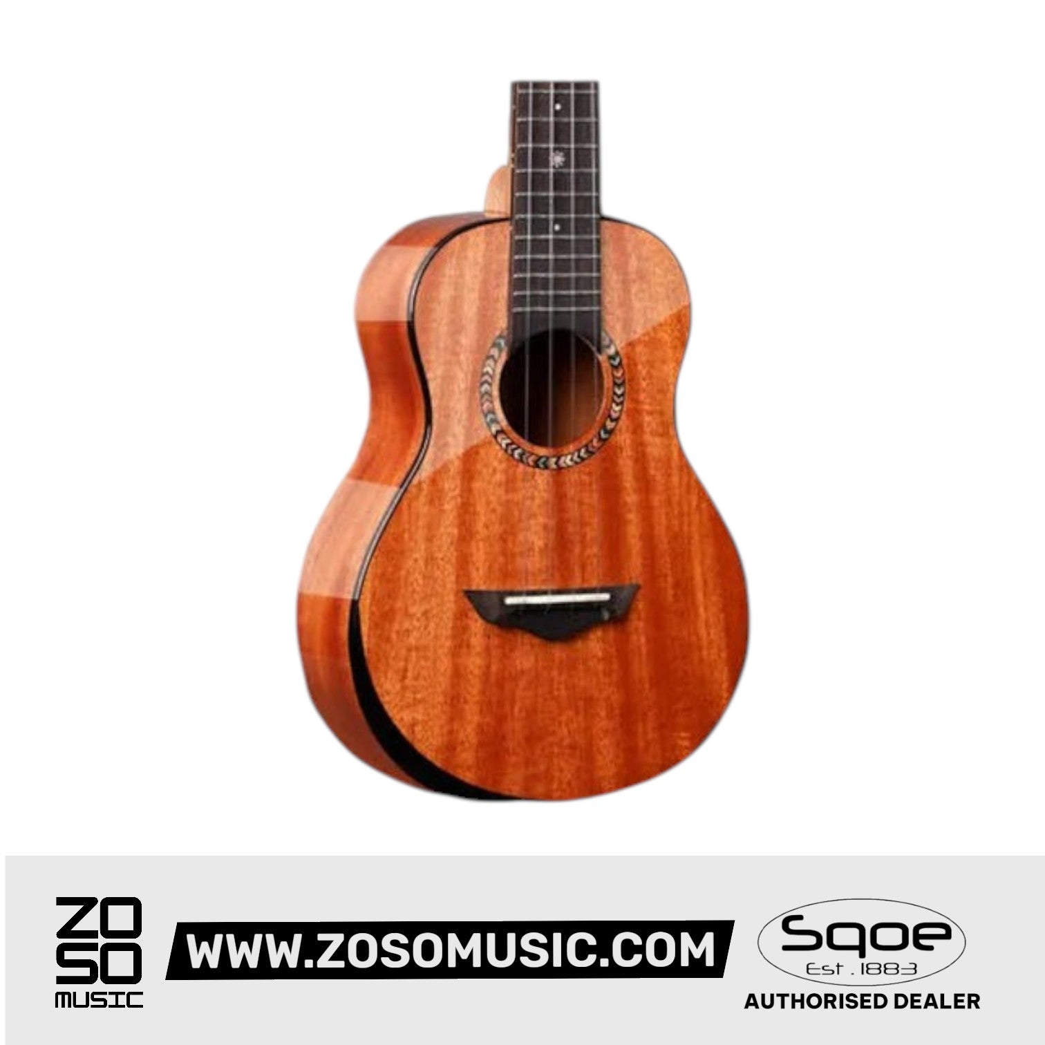 SQOE SQ-2410C , 24 inch Concert Full Solid Mahogany Body Ukulele | Zoso Music Sdn Bhd