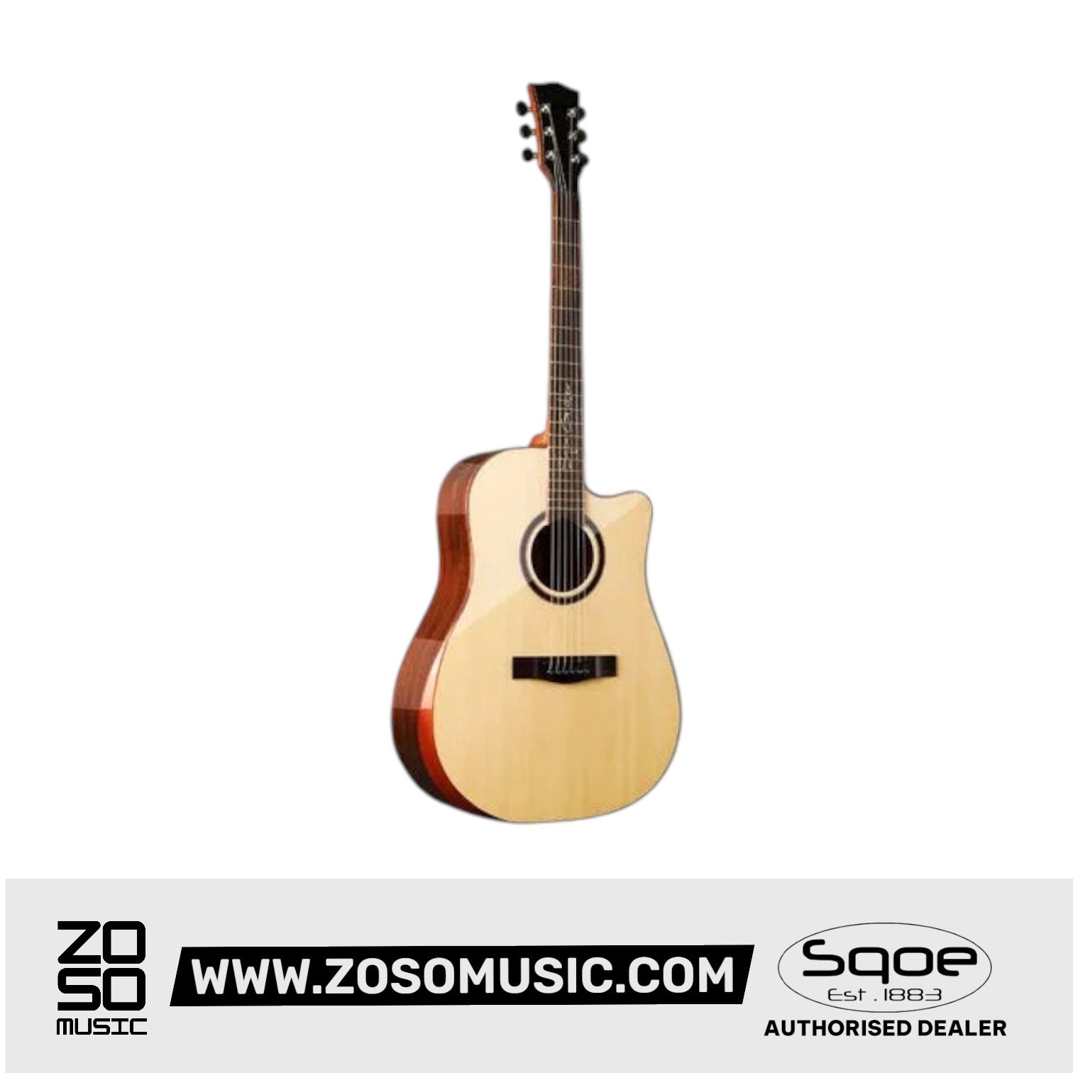 SQOE SQ-CC-SK 41 Inch Acoustic Guitar w Arm Bevel