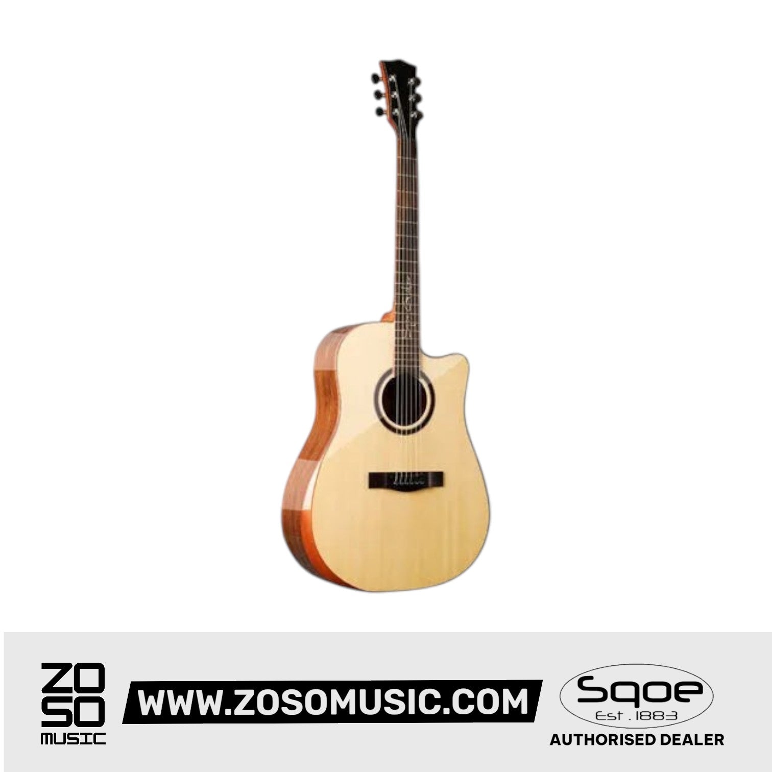 SQOE SQ-DC-SK 41 Inch Acoustic Guitar w Arm Bevel