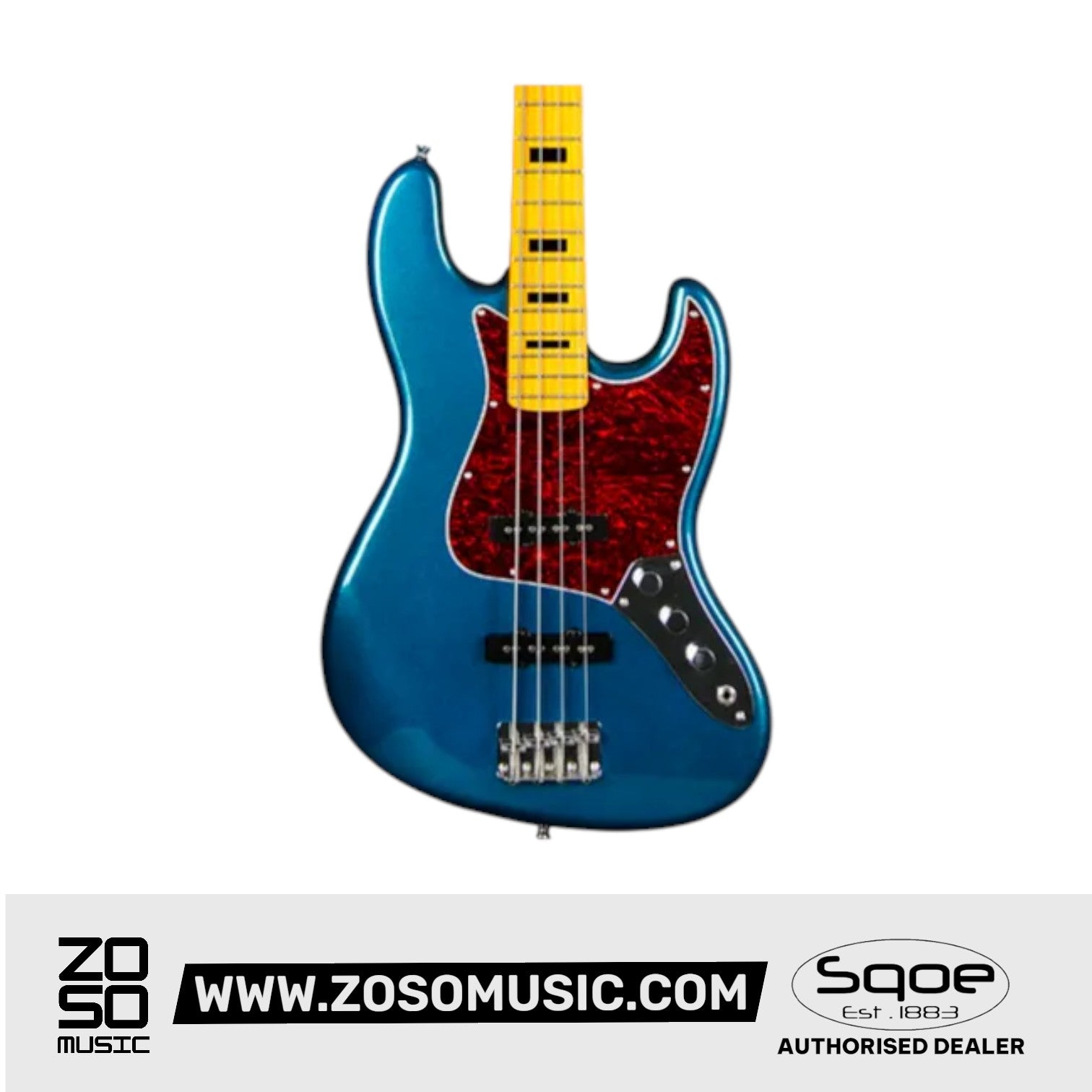 SQOE Jazz 4 String Bass Guitar, Maple Fretboard