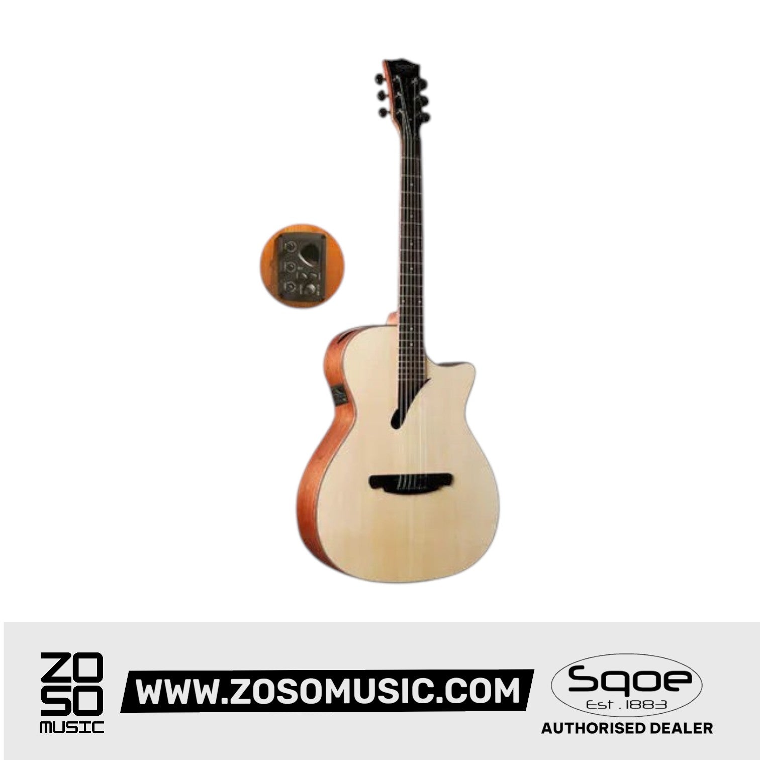 SQOE SQ-K-E 40 inch Grand Auditorium Acoustic Guitar with Sqoe KLT-18A pick up