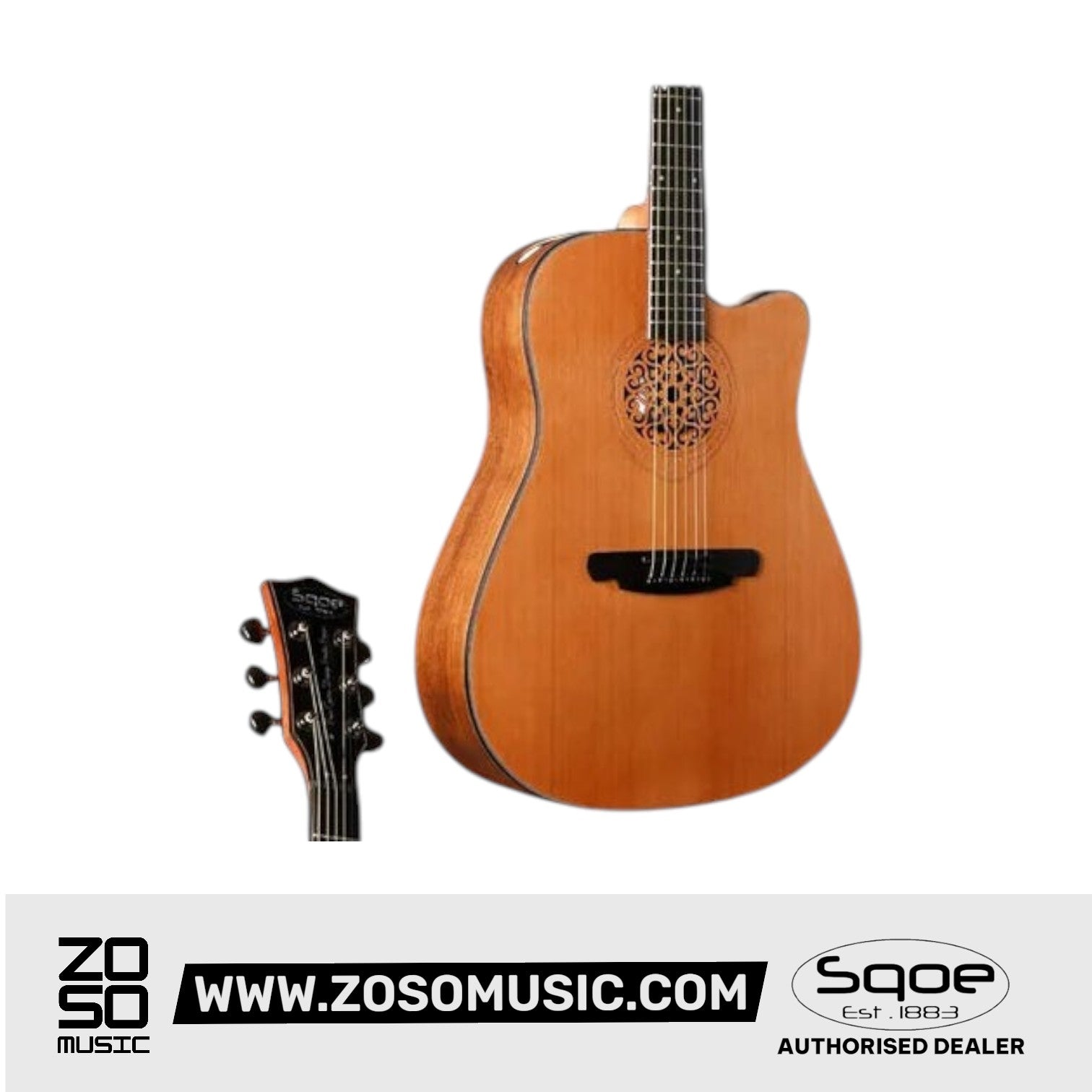 SQOE SQ-M 41 inch Dreadnought Acoustic Guitar | Zoso Music Sdn Bhd