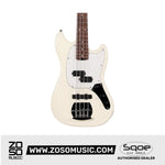 SQOE SJB400 Short Scale 4 String Jazz Bass Guitar, Roasted Maple Neck, Rosewood Fretboard