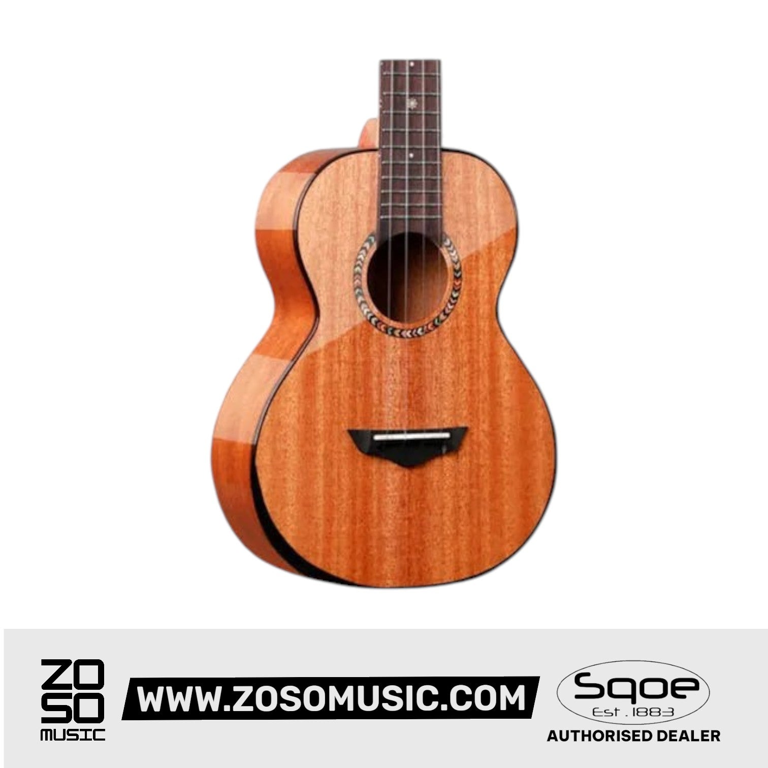 SQOE SQ-UK-2610T , 26 inch Tenor Full Solid Mahogany Body Ukulele | Zoso Music Sdn Bhd