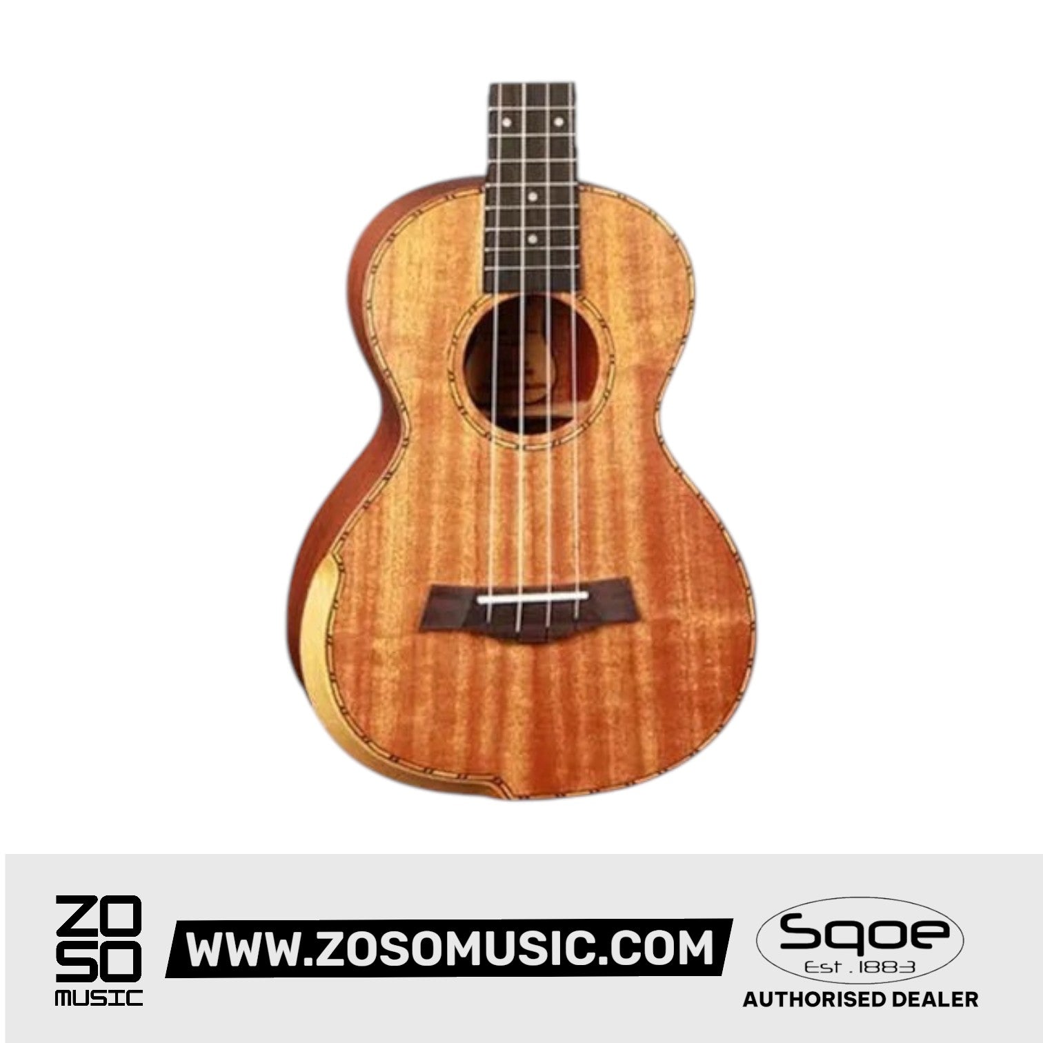 SQOE SQ-UK-601 , 26 inch Tenor Full Mahagony Body Ukulele| Zoso Music Sdn Bhd