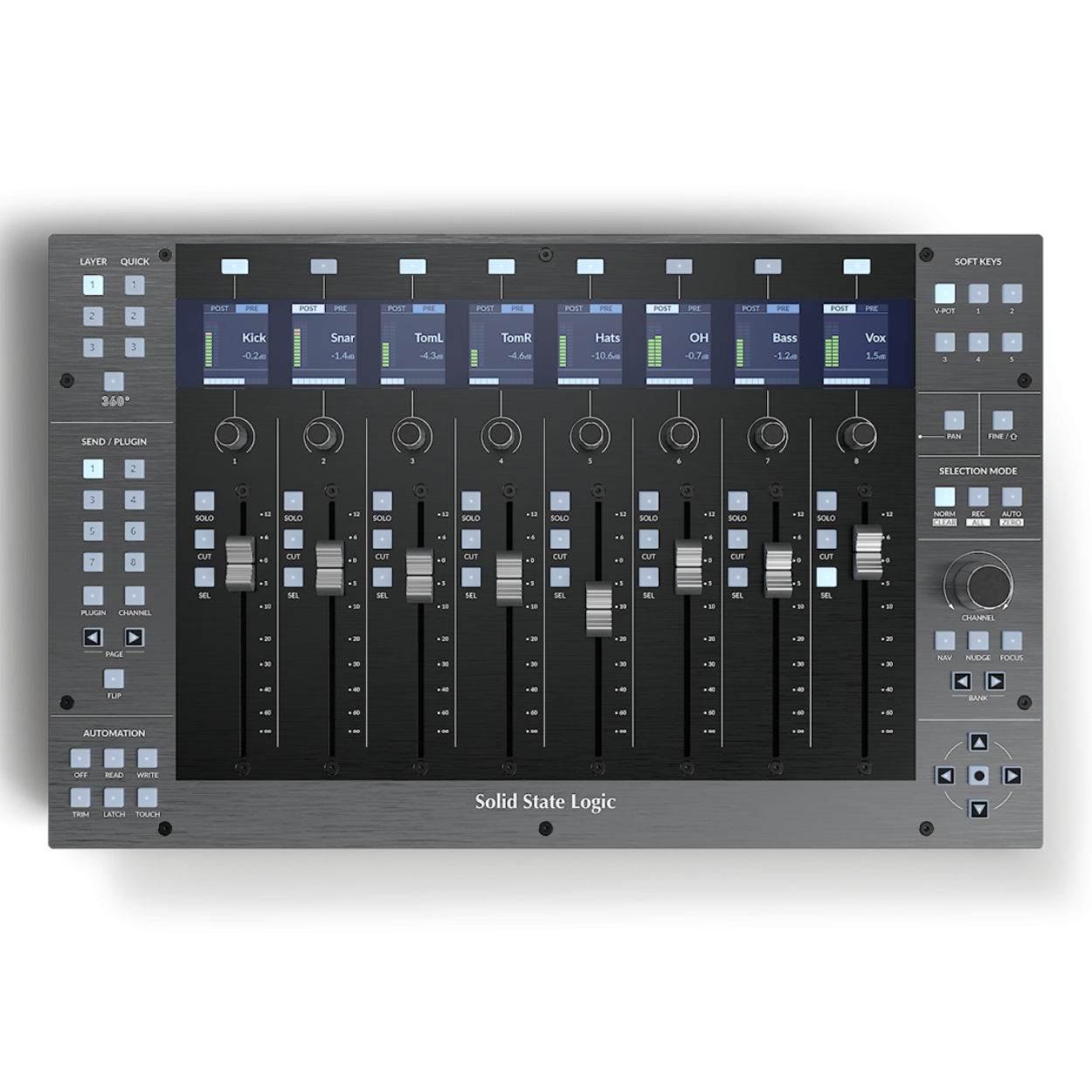 Solid State Logic UF8 Top View Zoso Music