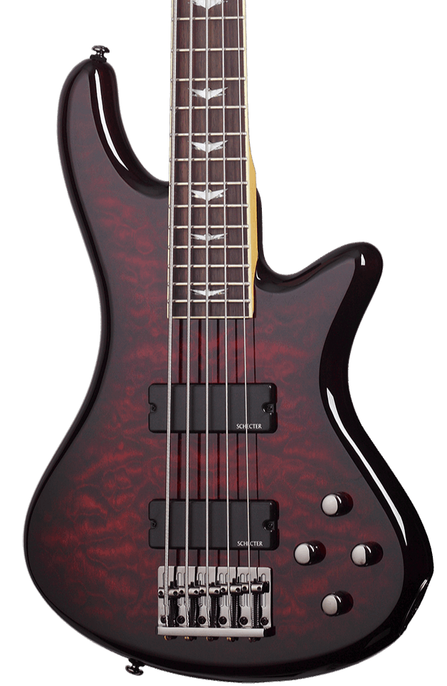 SCHECTER STILETTO EXTREME-5 STRING BASS GUITAR BLACK CHERRY (2502) (EXTREME5 / EXTREME 5) MADE IN INDONESIA, SCHECTER, BASS GUITAR, schecter-bass-guitar-extreme5-bc, ZOSO MUSIC SDN BHD