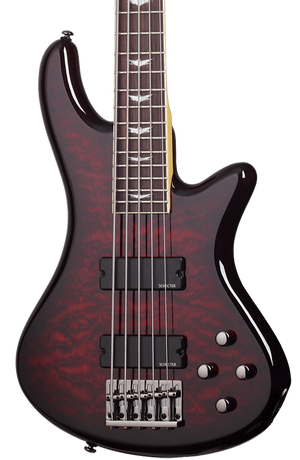 SCHECTER STILETTO EXTREME-5 STRING BASS GUITAR BLACK CHERRY (2502) (EXTREME5 / EXTREME 5) MADE IN INDONESIA, SCHECTER, BASS GUITAR, schecter-bass-guitar-extreme5-bc, ZOSO MUSIC SDN BHD