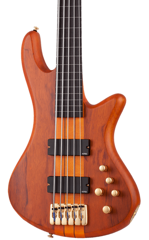 SCHECTER STILETTO STUDIO-5 FL FRETLESS 5-STRING BASS - HONEY SATIN (2770) MADE IN KOREA, SCHECTER, BASS GUITAR, schecter-bass-guitar-sti-studio5-fl-hs, ZOSO MUSIC SDN BHD