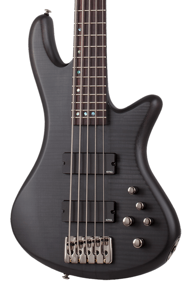 SCHECTER STILETTO STUDIO-5 STRING BASS GUITAR SEE-THRU BLACK SATIN (2721) MADE IN KORA, SCHECTER, BASS GUITAR, schecter-bass-guitar-studio5-st-stb, ZOSO MUSIC SDN BHD