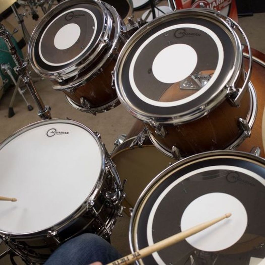 Aquarian SXPD Studio X Clear with Power Dot 1ply 10Mil with Ring Sticker Drum Head |  AQUARIAN |  DRUM HEAD |  Zoso Music
