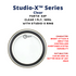 Aquarian SX Studio X Clear 1ply 10mil with Ring Sticker Drum Head