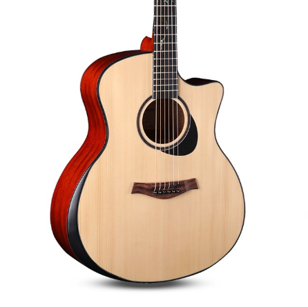Caesar WL-850C ((WL850C) ) 41in SOLID Top Sapele Cutaway Acoustic Guitar Natural W/Bag (B412)