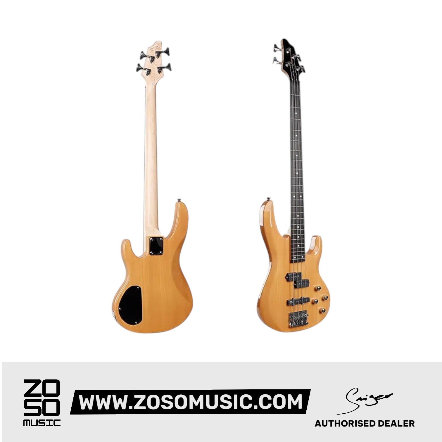 Smiger G-B8-4-N 4-string PJ Electric Bass Guitar Natural |  SMIGER |  ELECTRIC GUITAR |  Zoso Music